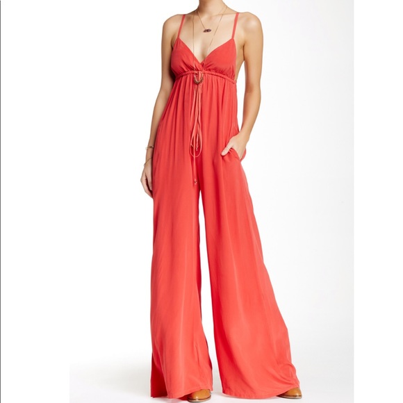silk wide leg jumpsuit